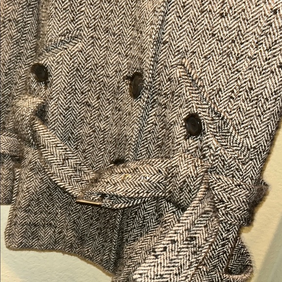 Moda International Black and Gray Peacoat with Structured Collar - Picture 9 of 12